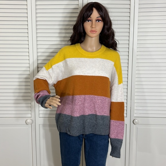 Madewell Crofton Striped Pullover Sweater in Coziest Yarn Large - Picture 3 of 12
